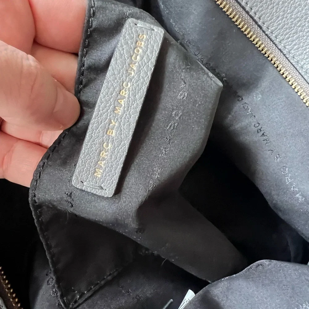 Marc By Marc Jacobs Gray Leather Satchel with Gold Hardware